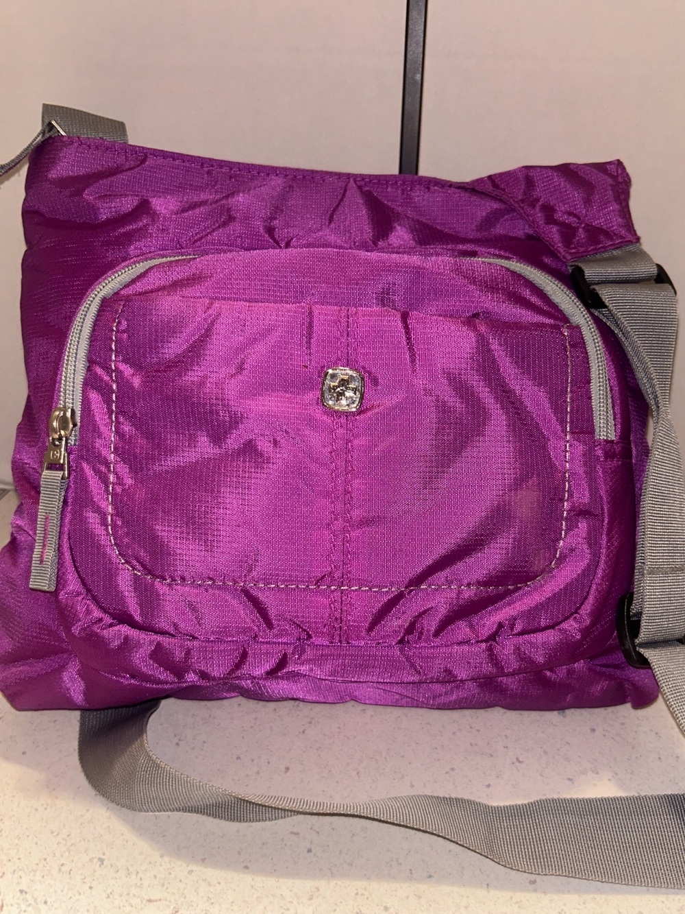 Swiss Gear Purple Nylon Crossbody Shoulder Bag